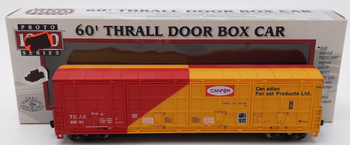 Proto 1000 101515 HO 60' Canadian Forest Products Ltd. Thrall Door Boxcar #20091 EX/Box