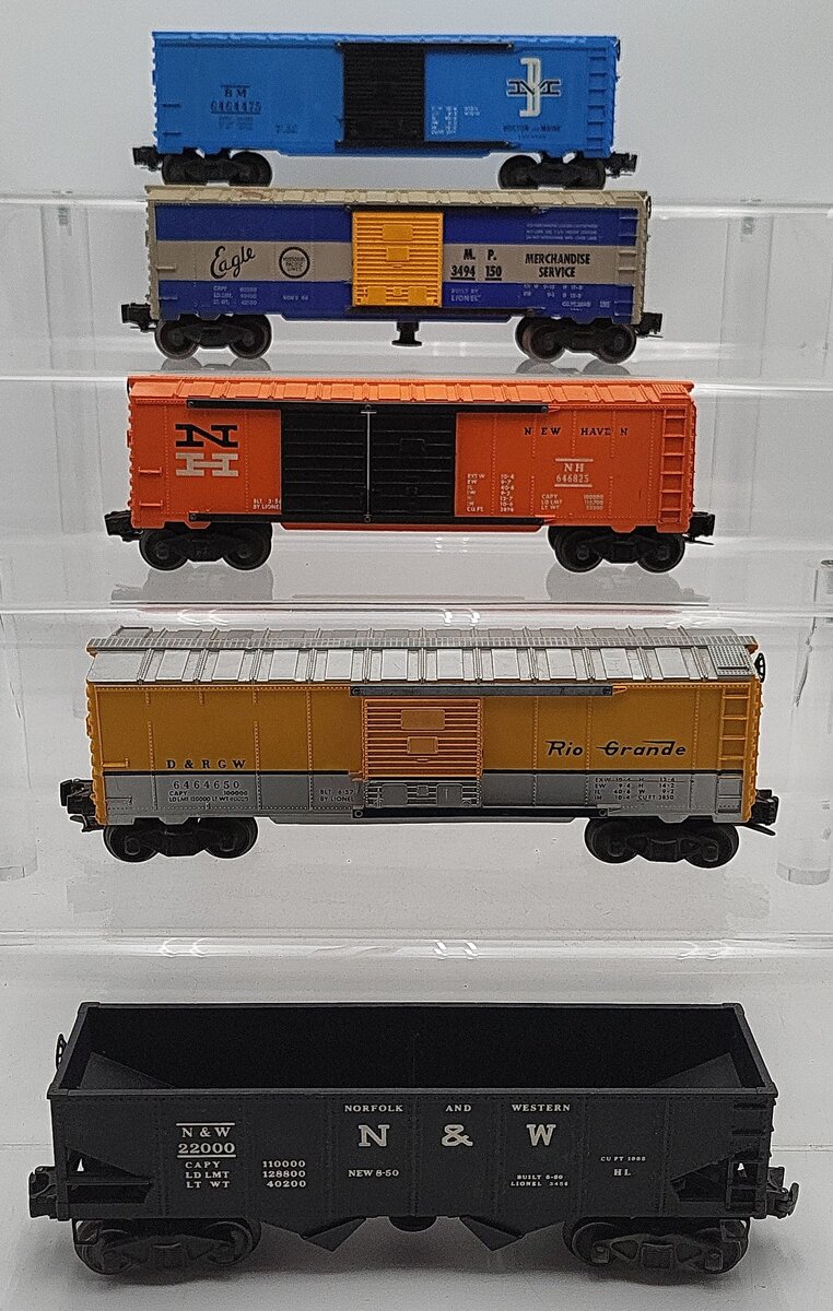 Lionel O Gauge Vintage Freight Cars: 646825,22000,6464650,6464475,3494150 [5] EX