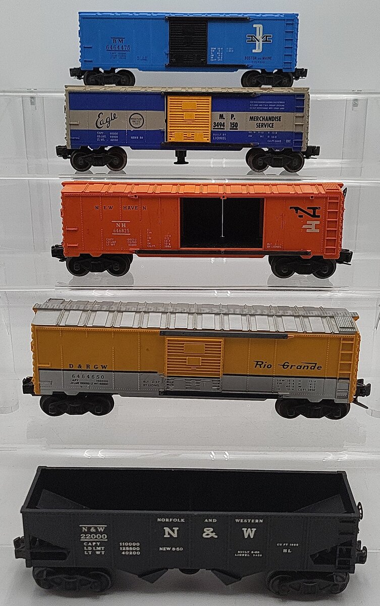Lionel O Gauge Vintage Freight Cars: 646825,22000,6464650,6464475,3494150 [5] EX