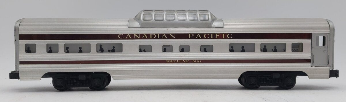 Lionel 2552 Vintage O Canadian Pacific Skyline 500 Aluminum Vista Dome Car EX/Box