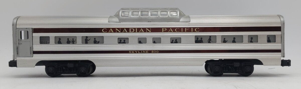 Lionel 2552 Vintage O Canadian Pacific Skyline 500 Aluminum Vista Dome Car EX/Box