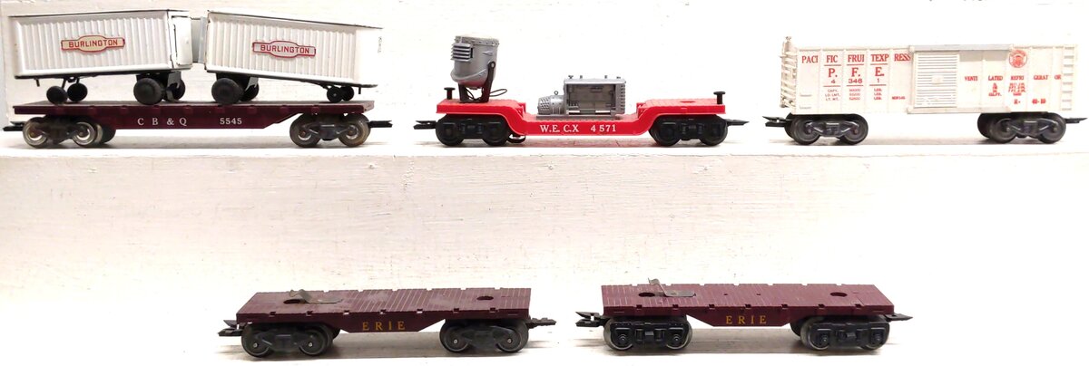 Marx Vintage O Gauge Freight Cars: 5545, 43461, 4571, 4528 [5] VG