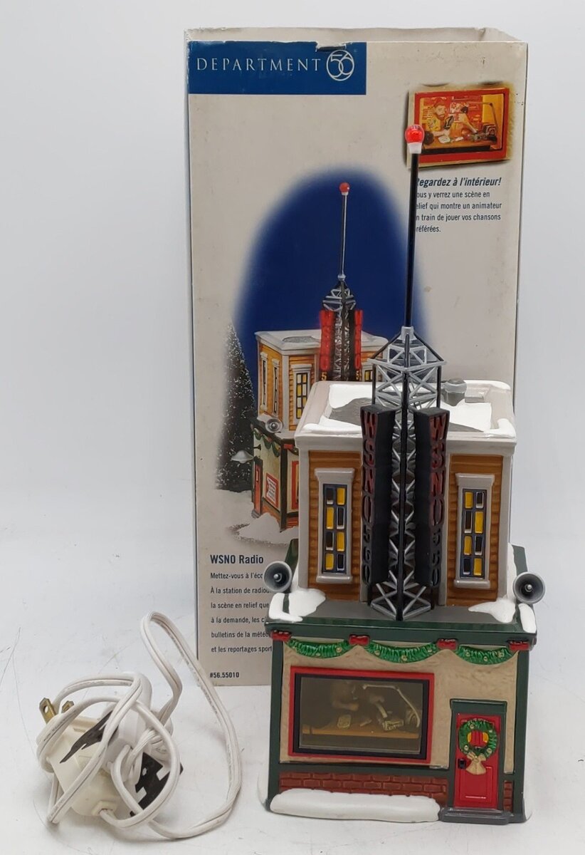 Dept 56 55010 The Original Snow Village WSNO Radio Station EX/Box