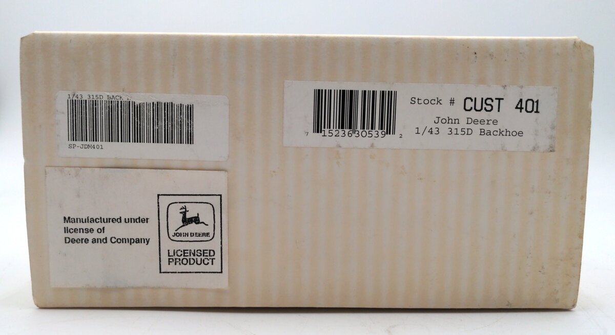 John Deere 315D 1:43 Scale Diecast Scale Backhoe Tractor - Pewter NIB