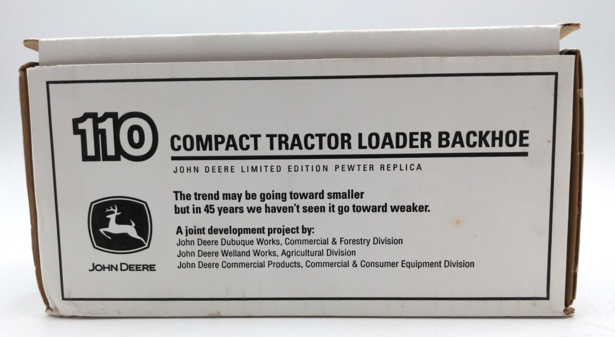 SpecCast 725 1:43 Scale Pewter John Deere 110 Compact Tractor Loader Backhoe NIB