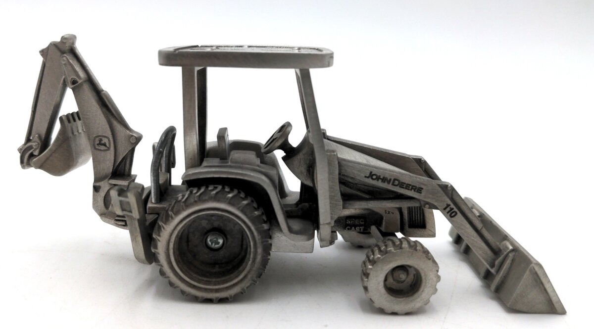 SpecCast 725 1:43 Scale Pewter John Deere 110 Compact Tractor Loader Backhoe NIB