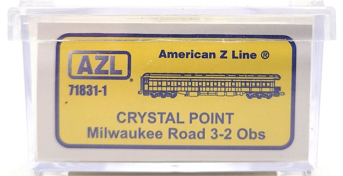 American Z-Line 71831-1 Z Scale Milwaukee Crystal Point Pullman Observation Car LN/Box