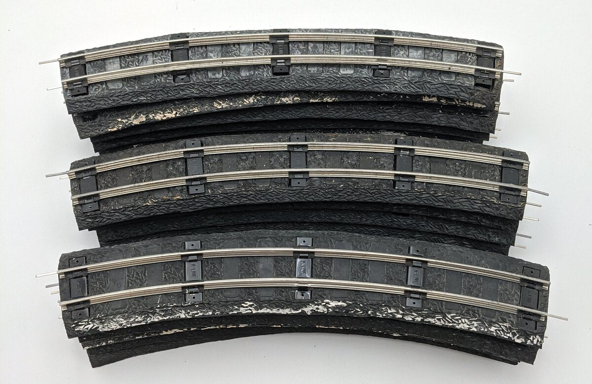 K-Line S Gauge 14 Inch Curved Rubber Roadbed Track Sections [16] VG