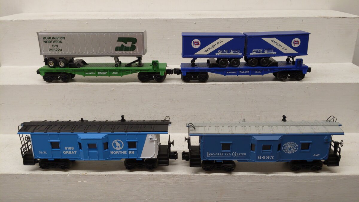 Lionel O Gauge Assorted Freight Cars 16308, 16314, 9188, 6493 [4] EX