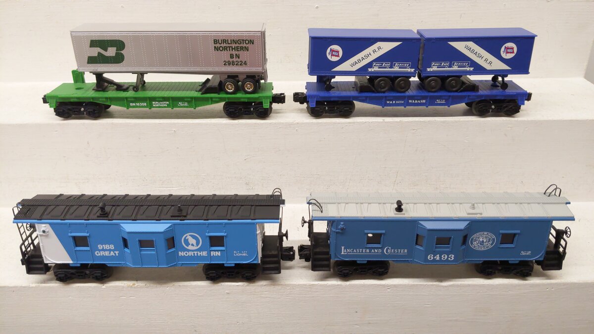 Lionel O Gauge Assorted Freight Cars 16308, 16314, 9188, 6493 [4] EX