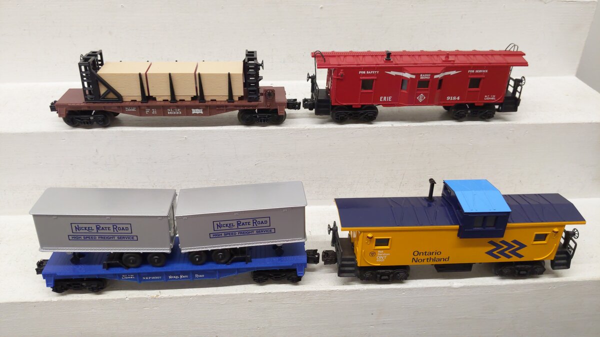 Lionel O Gauge Assorted Freight Cars 9184, 16333, 6901, 16307 [4] EX