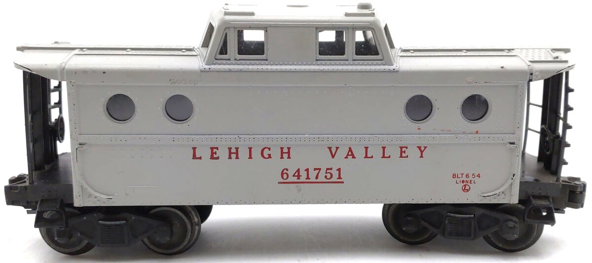 Lionel 6417-50 Vintage O Gray Lehigh Valley Porthole Caboose VG