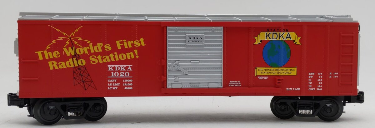 MTH 30-74089 O Gauge KDKA Original Logo Box Car #1020 LN/Box
