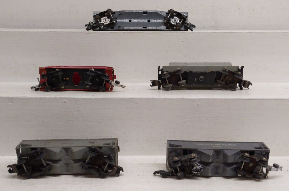 American Flyer Vintage S Gauge Freight Cars 640, 924, 638, 714, 42597 [5] VG