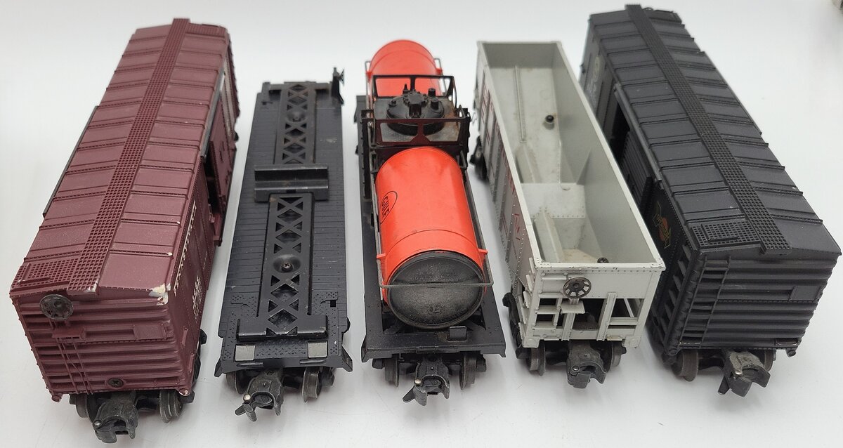 Lionel O Vintage Freight Cars: 6464225, 6424, 3484, 6315, 25000 [5] VG/Box