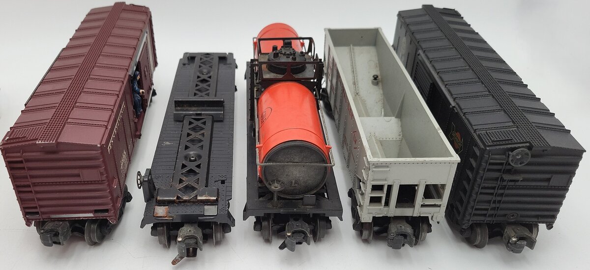 Lionel O Vintage Freight Cars: 6464225, 6424, 3484, 6315, 25000 [5] VG/Box