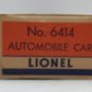 Lionel 6414 Vintage O Evans Autoloader with 4 Automobiles EX/Box