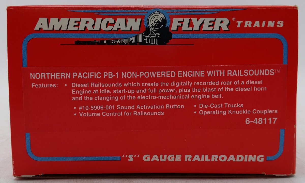 American Flyer 6-48117 S Northern Pacific PB-1 Non-Powered Diesel w/Railsounds VG/Box