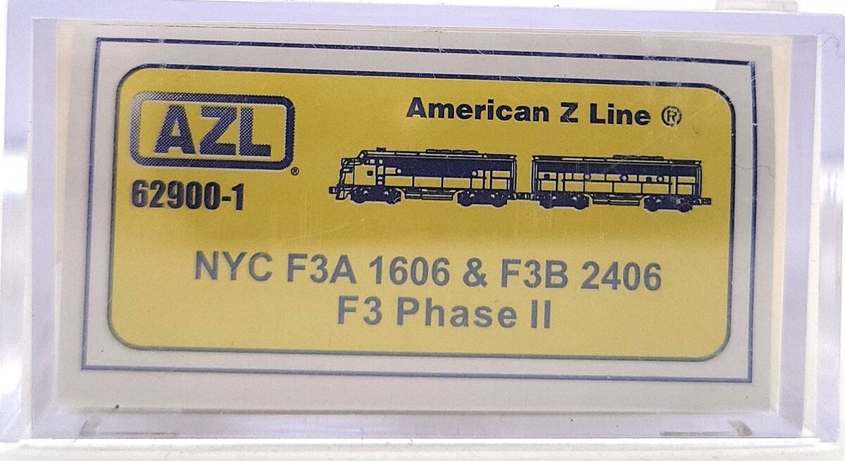 American Z-Line 62900-1 Z Scale NYC F3A & F3B Phase II Diesel Locomotive Set LN/Box