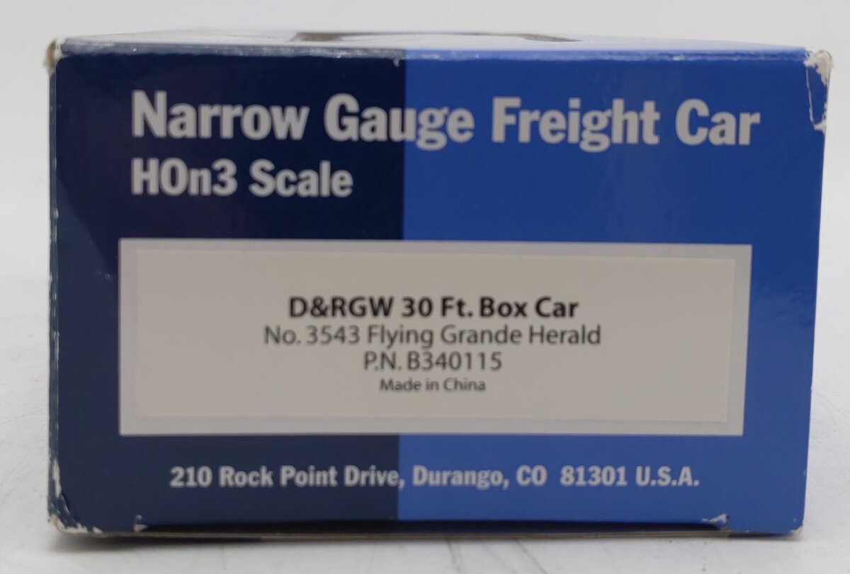 Blackstone Models 340115 HOn3 DRGW 3000 Series 30' Boxcar #3543 EX/Box