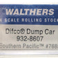 Walthers 932-8607 N Scale Southern Pacific Difco Dump Car #7680 LN/Box
