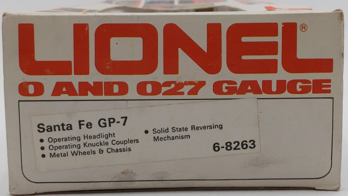 Lionel 6-8263 O Santa Fe GP-7 Diesel Locomotive EX/Box