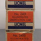 Lionel Vintage O Gauge Lionel Lines Passenger Cars: 2400, 2401, 2402 [3] EX/Box