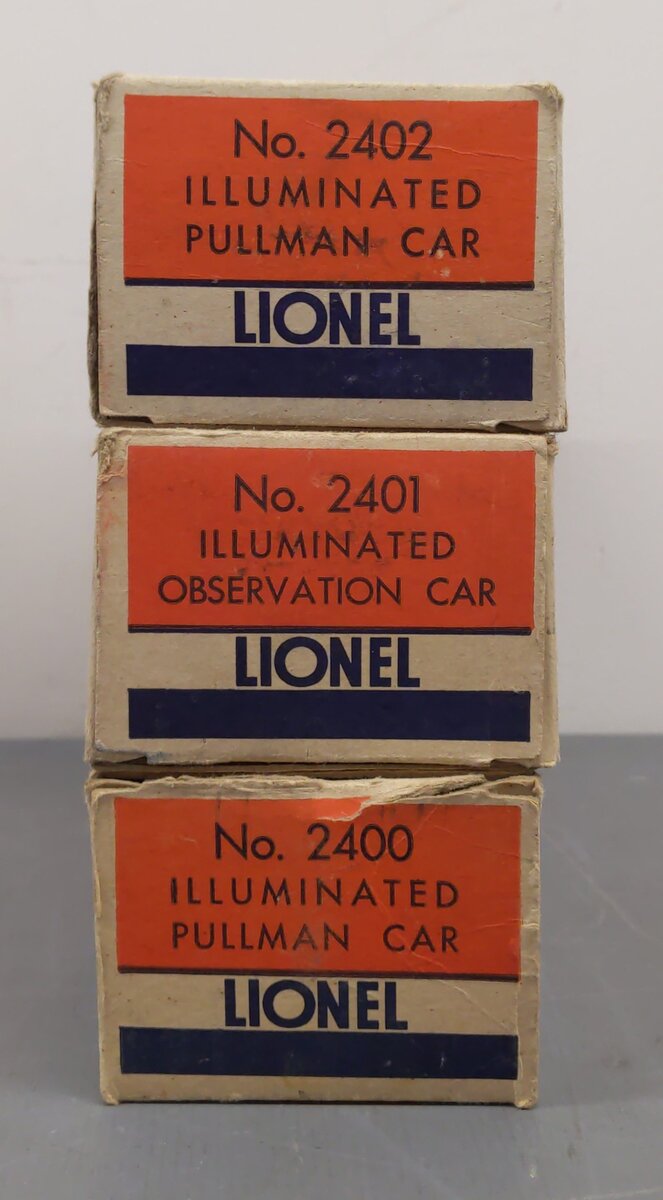 Lionel Vintage O Gauge Lionel Lines Passenger Cars: 2400, 2401, 2402 [3] EX/Box