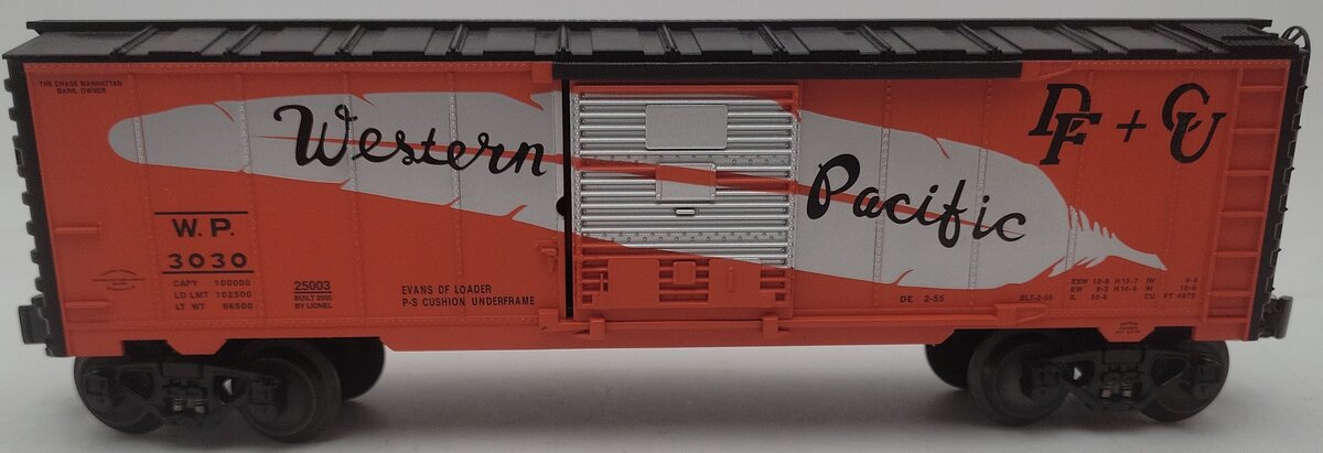 Lionel 6-25003 O Gauge Western Pacific Boxcar #3030 EX/Box