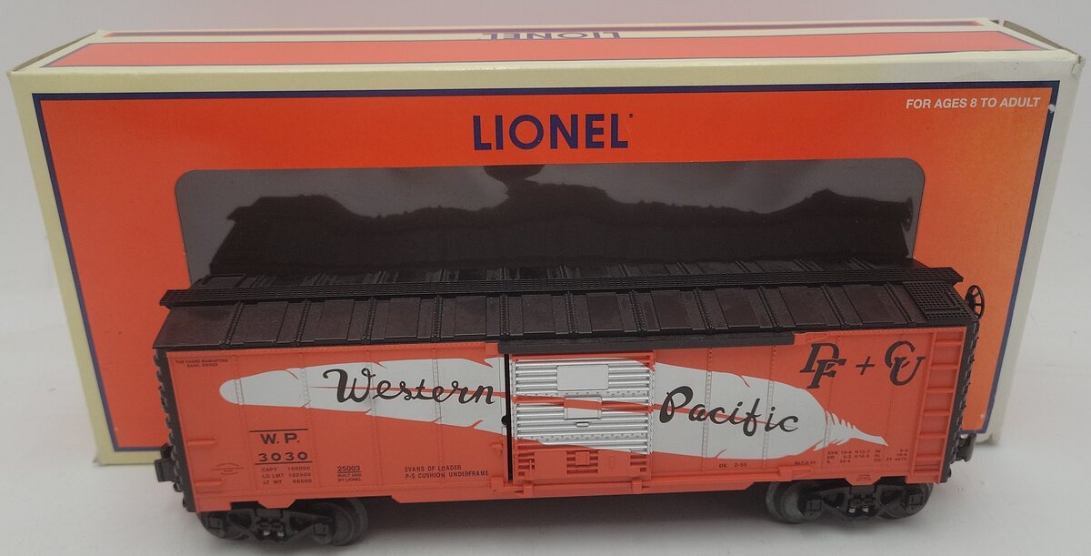 Lionel 6-25003 O Gauge Western Pacific Boxcar #3030 EX/Box