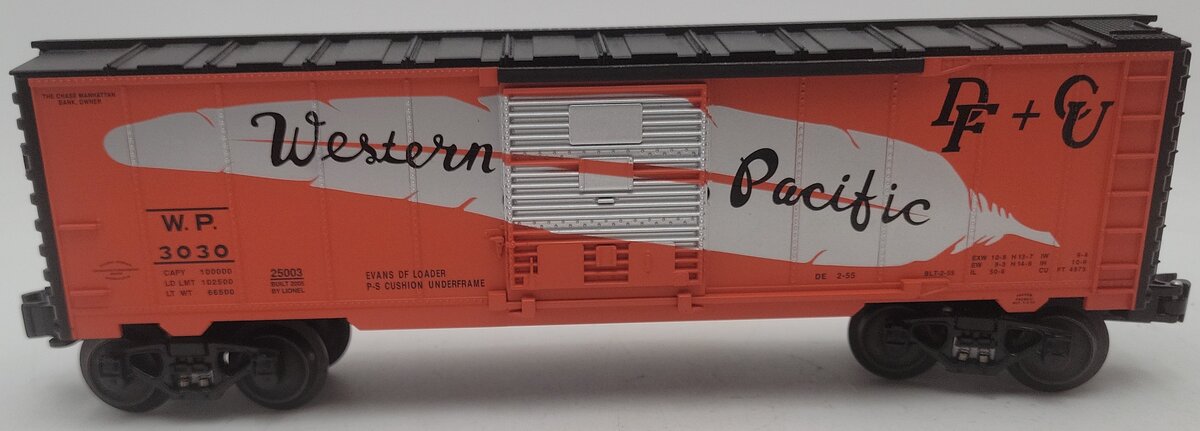 Lionel 6-25003 O Gauge Western Pacific Boxcar #3030 EX/Box