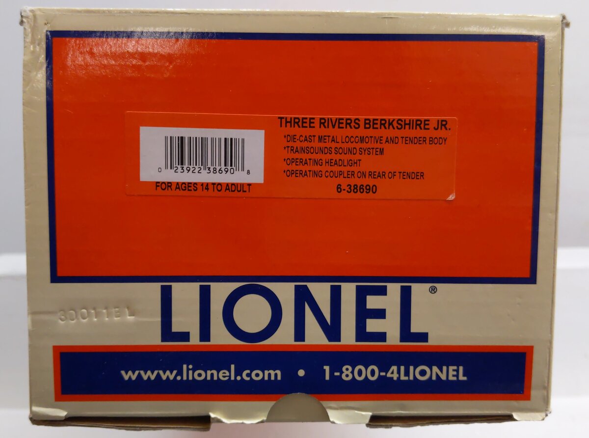 Lionel 6-38690 O Gauge Three Rivers Berkshire Jr. Steam Loco & Tender #2356 EX/Box