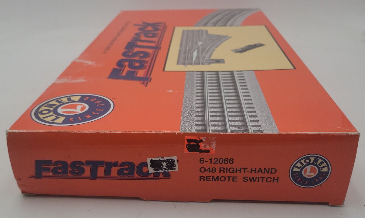 Lionel 6-12066 O Gauge O48 Right Hand Remote-Control 30° FasTrack Switch Turnout EX/Box