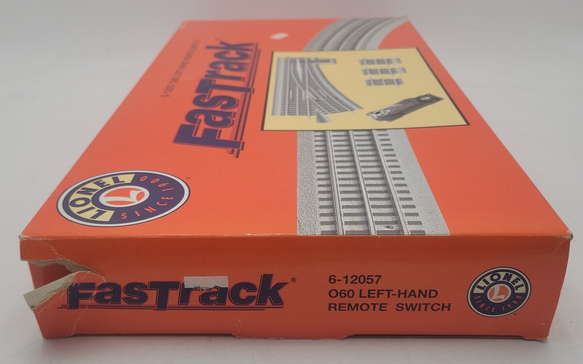Lionel 6-12057 O O60 FasTrack Left Hand Remote Switch Turnout VG/Box