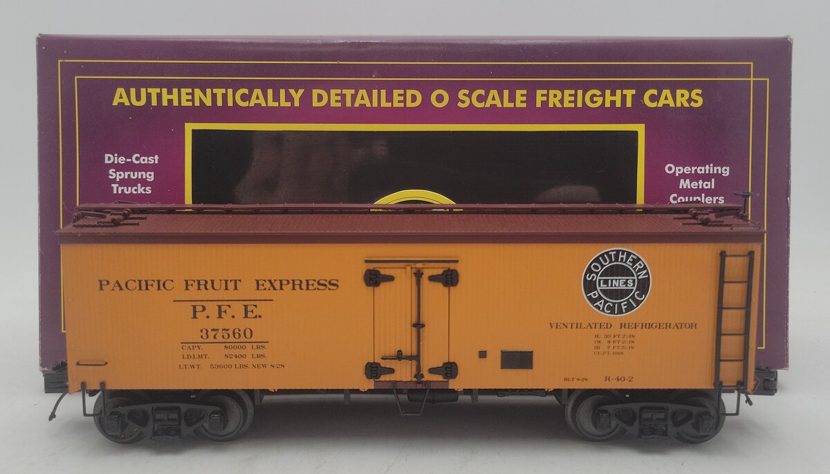 MTH 20-94357 O Pacific Fruit Express 36' Woodsided Reefer Car #37560 EX/Box