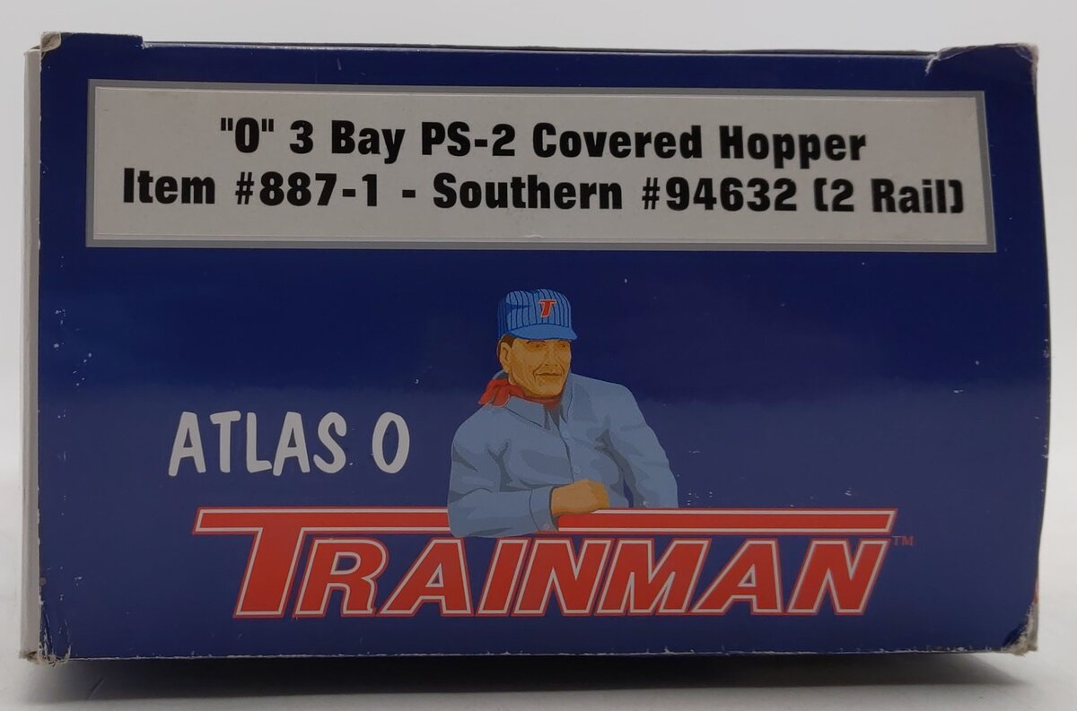 Atlas 837-1 O Gauge Weathered Southern 3-Bay PS-2 Covered Hopper #94632 - 3 Rail/Box