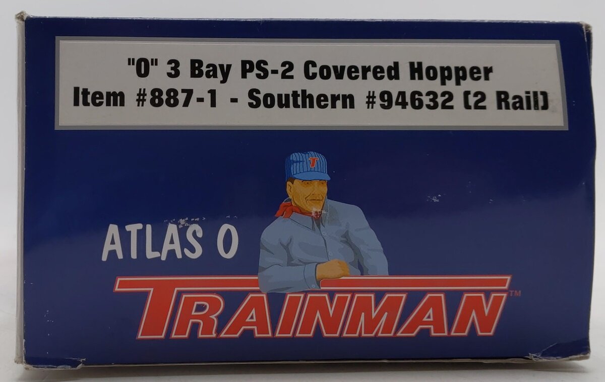 Atlas 837-1 O Gauge Weathered Southern 3-Bay PS-2 Covered Hopper #94632 - 3 Rail/Box
