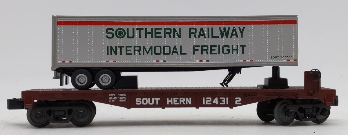 MTH 30-76466 Southern Flat Car w/ Trailer #124312