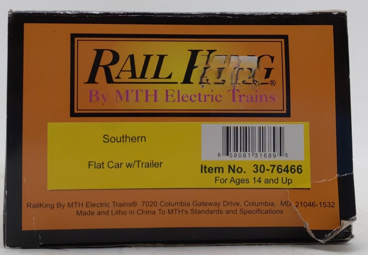 MTH 30-76466 Southern Flat Car w/ Trailer #124312