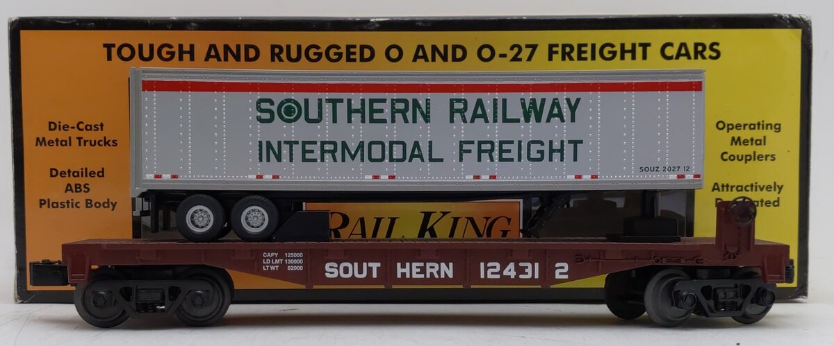 MTH 30-76466 Southern Flat Car w/ Trailer #124312