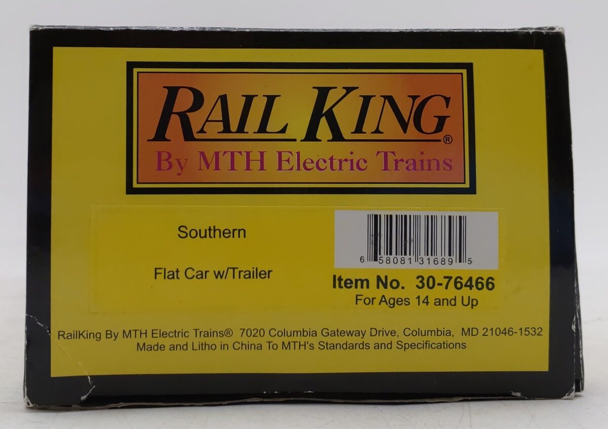 MTH 30-76466 Southern Flat Car w/ Trailer #124312