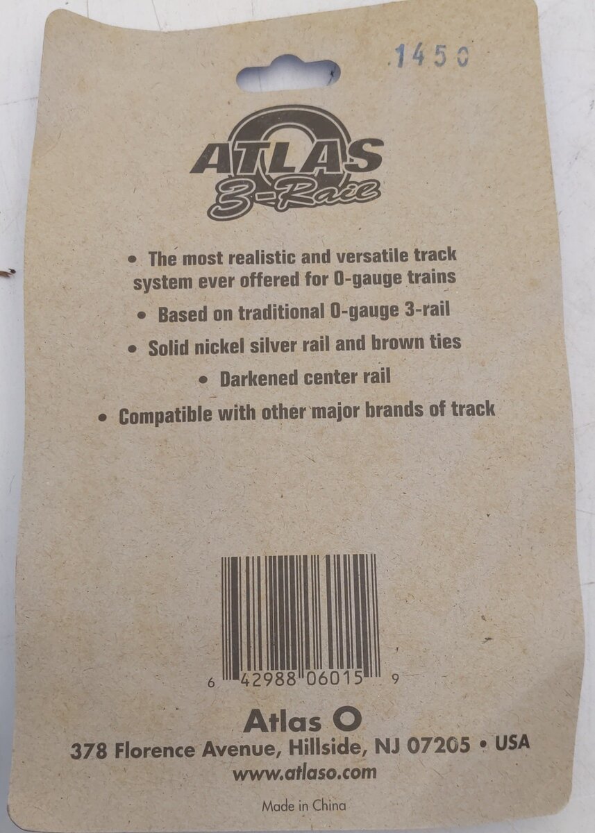 Atlas 6015 O 1-1/4" Nickel Silver Straight Track (Pack of 4) MT/Box