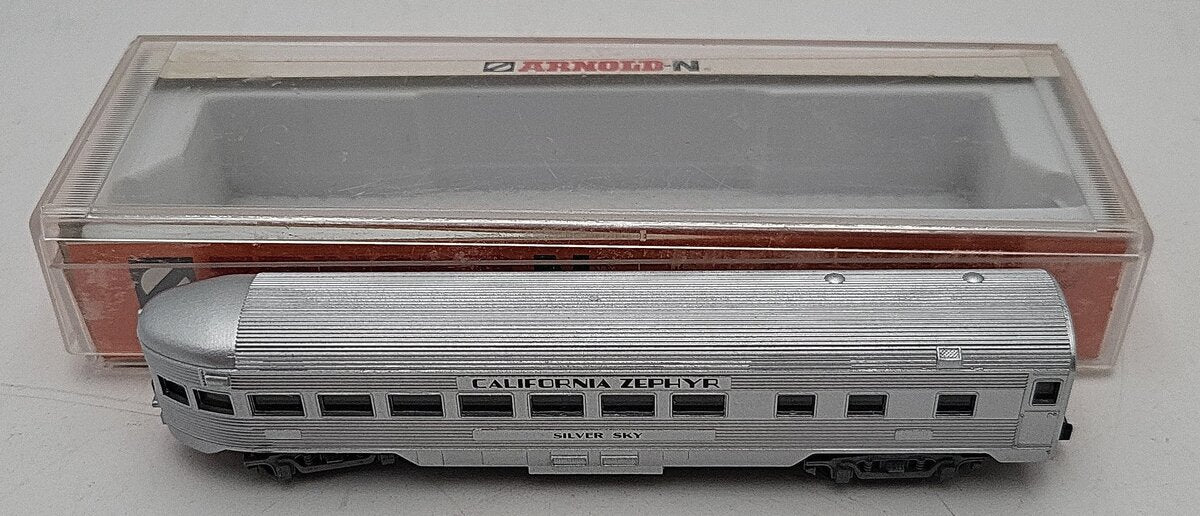 Arnold 5231 N Scale California Zephyr "Sliver Sky" Observation Car LN/Box