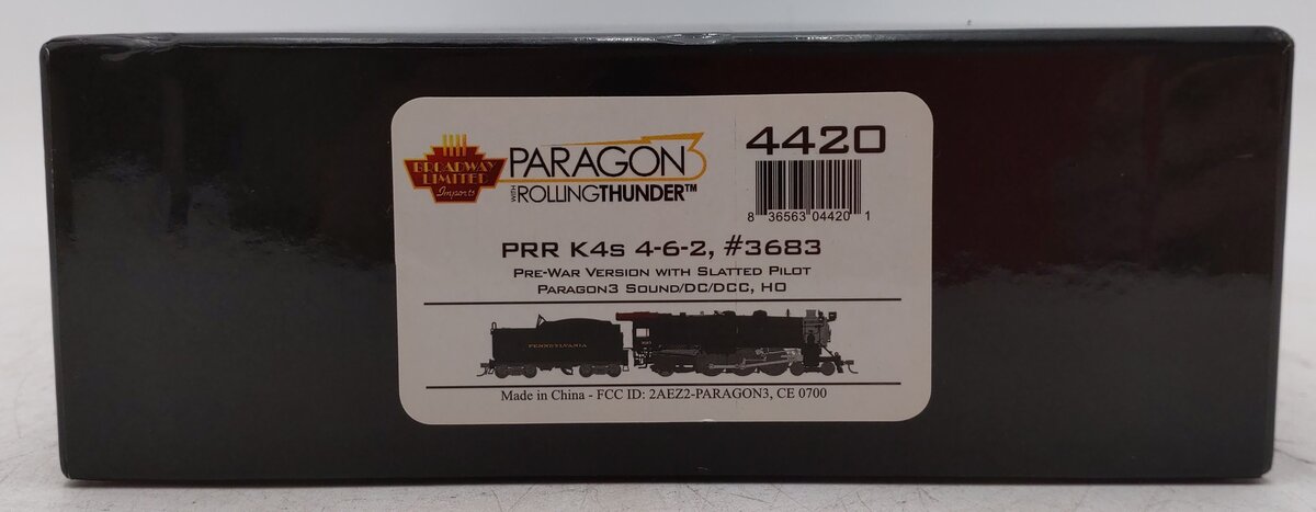 Broadway Limited 4420 HO Pennsylvania Class K4s 4-6-2 Pre-War w/Snd & DCC #3683 EX/Box