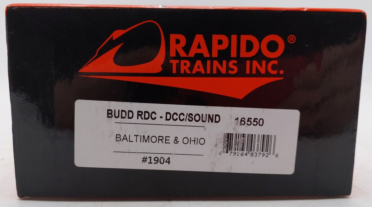 Rapido Trains 16550 HO Baltimore & Ohio Budd RDC #1904 W/ DC/DCC/Sound EX/Box
