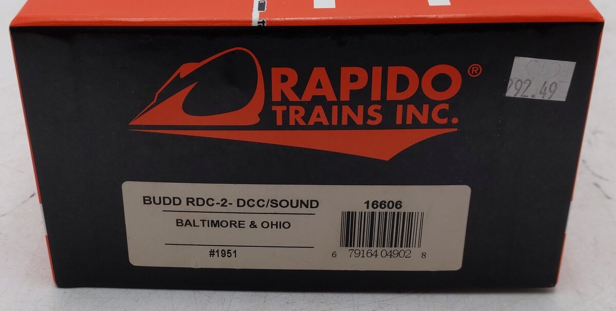 Rapido 16606 HO Baltimore & Ohio Budd RDC-2 Phase Ib Diesel Loco #1951 EX/Box