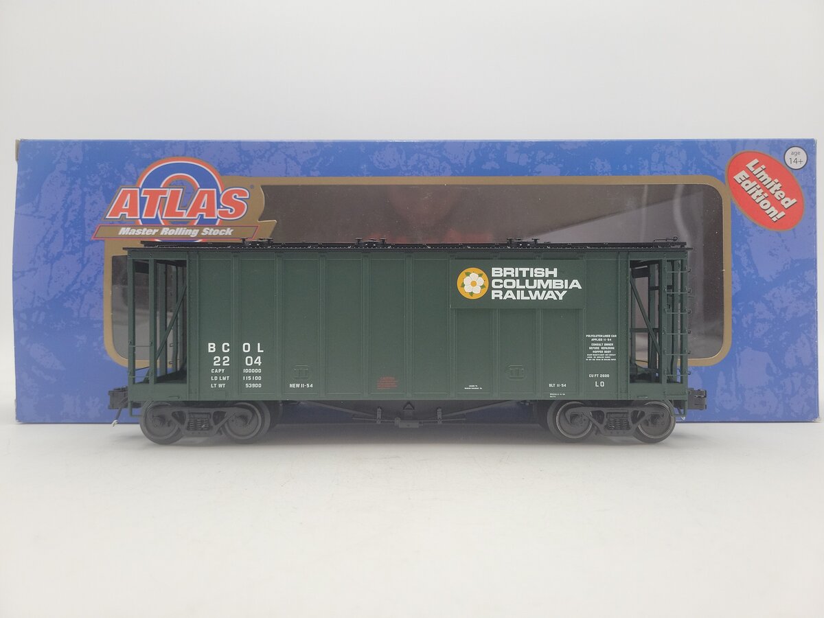 Atlas 3001081-2 O Gauge 40' British Columbia Airslide Hopper Car #2204 EX/Box