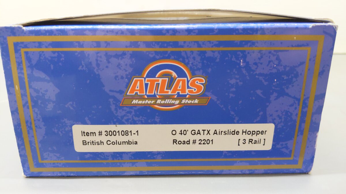 Atlas 3001081-1 O Gauge British Columbia Railway Airside Hopper Car #2201 EX/Box