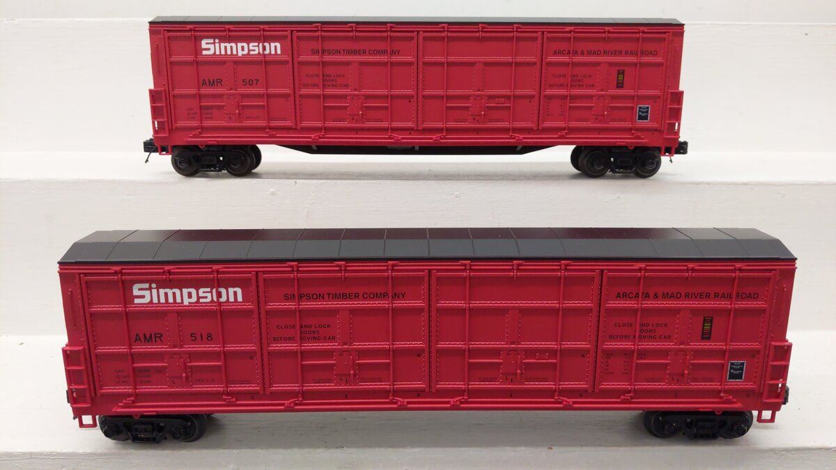 MTH 20-93923 O Arcata & Mad River Railroad 55' All-Door Box Car Set #518/507 EX/Box