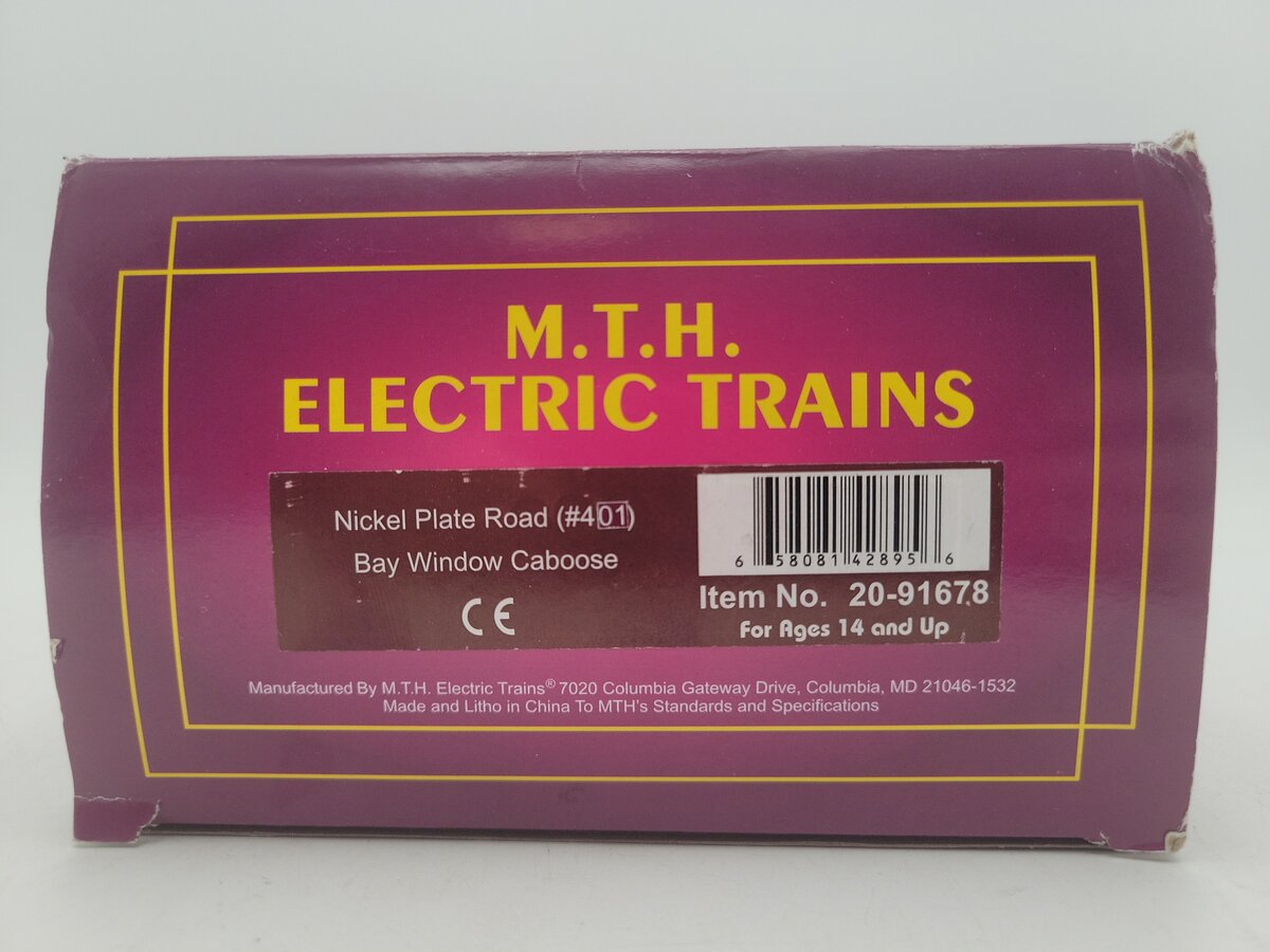 MTH 20-91678 O Gauge Nickle Plate Road Caboose #401 EX/Box